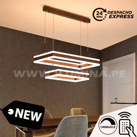 LÁMPARA COLGANTE LED LUCÍA COFFEE + CONTROL REMOTO