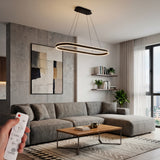 Vista de sala contemporánea decorada con iluminación LED lineal de i-Lumina.