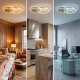 Comparativa de luz cálida, neutra y fría en lámpara de techo circular con control remoto.