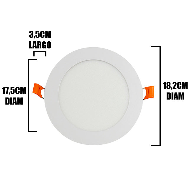 SPOT DOWNLIGHT CIRCULAR LED RECESADO 18W EMPOTRABLE 4000K LUZ INTERMEDIA