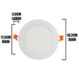 SPOT DOWNLIGHT CIRCULAR LED RECESADO 18W EMPOTRABLE 6000K LUZ BLANCA