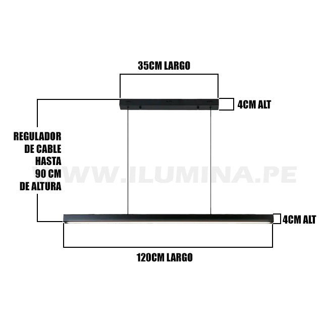 LÁMPARA COLGANTE MARSELLA LINE BLACK + CONTROL REMOTO LED