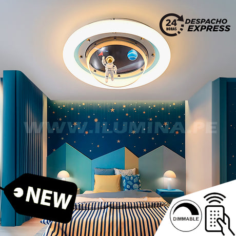 LÁMPARA DE TECHO INFANTIL ASTRO LED + CONTROL REMOTO