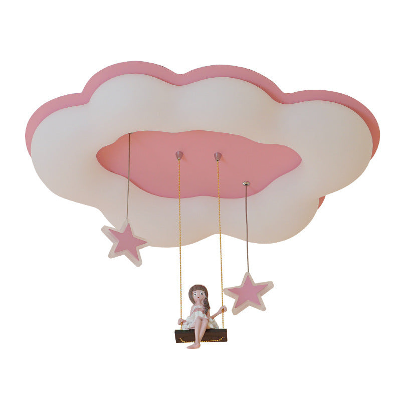 LÁMPARA DE TECHO INFANTIL SWING CLOUD LED + CONTROL REMOTO