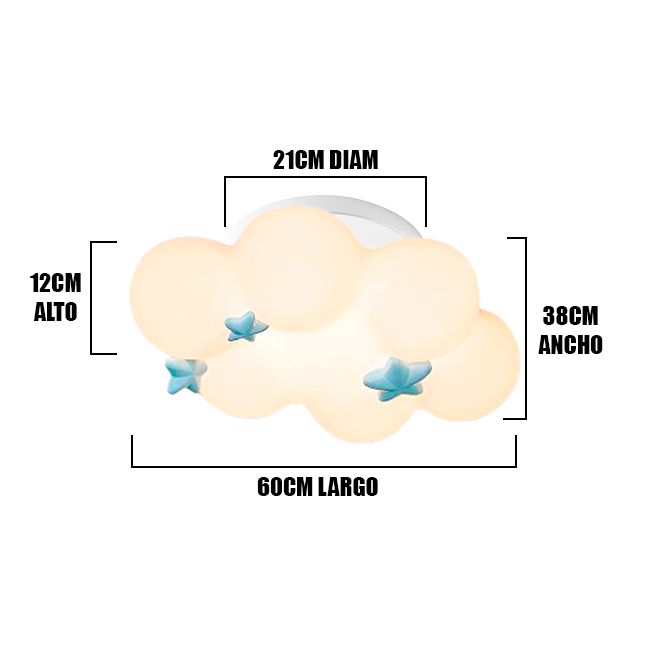 LÁMPARA DE TECHO INFANTIL STAR CLOUD LED + CONTROL REMOTO