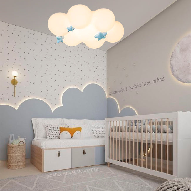 LÁMPARA DE TECHO INFANTIL STAR CLOUD LED + CONTROL REMOTO