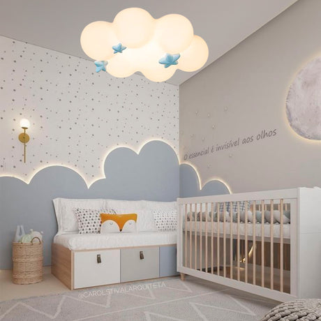 LÁMPARA DE TECHO INFANTIL STAR CLOUD LED + CONTROL REMOTO