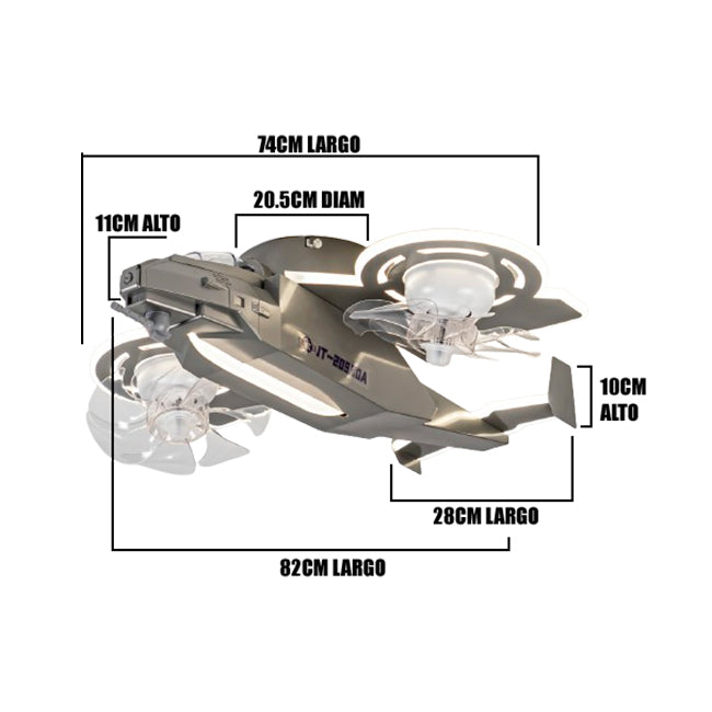 LÁMPARA DE TECHO INFANTIL SKY CRUISER LED + CONTROL REMOTO