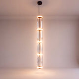 LÁMPARA COLGANTE LED DOBLE ALTURA ALTEA BLACK 5 AROS LUZ CÁLIDA