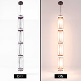 LÁMPARA COLGANTE LED DOBLE ALTURA ALTEA BLACK 5 AROS LUZ CÁLIDA