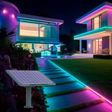 ROLLO DE CINTA LED 10 MTS CON PANEL SOLAR RGB MUTILCOLOR IP65 + CONTROL REMOTO