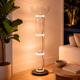 LÁMPARA DE PIE LED ALTEA BLACK 4 AROS LUZ CÁLIDA