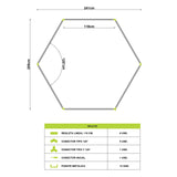 LÁMPARA HEXAGONAL LED ADOSABLE A TECHO/PARED TIPO PANAL - KIT COMPLETO 01 HEXAGONAL LUZ BLANCA 120CM