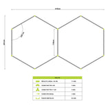 LÁMPARA HEXAGONAL LED ADOSABLE A TECHO/PARED TIPO PANAL "I" - KIT COMPLETO 02 HEXAGONALES LUZ BLANCA 120CM
