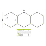 LÁMPARA HEXAGONAL LED ADOSABLE A TECHO/PARED TIPO PANAL "I" - KIT COMPLETO 03 HEXAGONALES LUZ BLANCA 120CM
