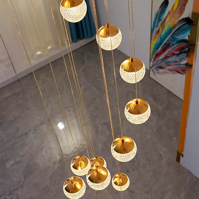 LÁMPARA COLGANTE RAINFALL CORALINA GOLD LED