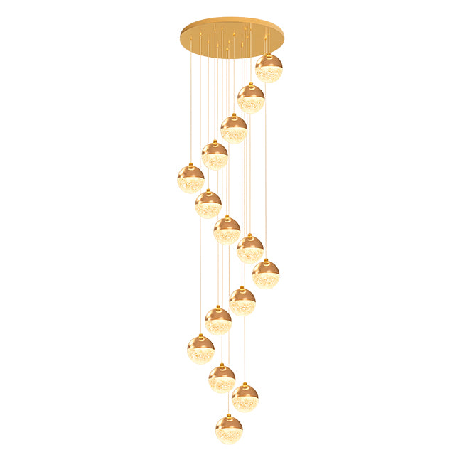 LÁMPARA COLGANTE RAINFALL CORALINA GOLD LED