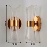 Infografia con las medidas de la lampara Galaxy Gold: 19 cm de alto y 12 cm de ancho.

Titulo: Pareja de lamparas Galaxy Gold en espejo vestidor | i-Lumina