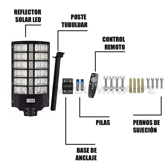 REFLECTOR SOLAR LED 300W PARA ALUMBRADO PÚBLICO + CONTROL REMOTO