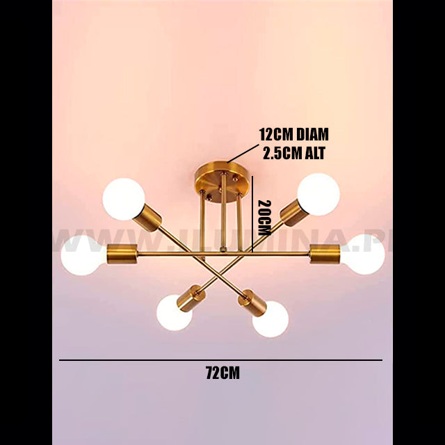 LÁMPARA COLGANTE OLENKA LED GOLD + FOCO LED G95 FILAMENTO TRANSP 4W 2700K LUZ CÁLIDA