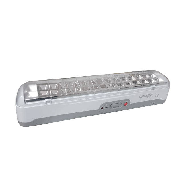 LÁMPARA DE EMERGENCIA RECTANGULAR ADOSABLE 30 LEDS SMD 7 HORAS OP-2195 LUZ BLANCA
