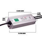FUENTE DE ALIMENTACIÓN TRANSFORMADOR 12V 240W PARA TIRAS LED IP67 EXTERIOR WATERPROOF 20A - OPL