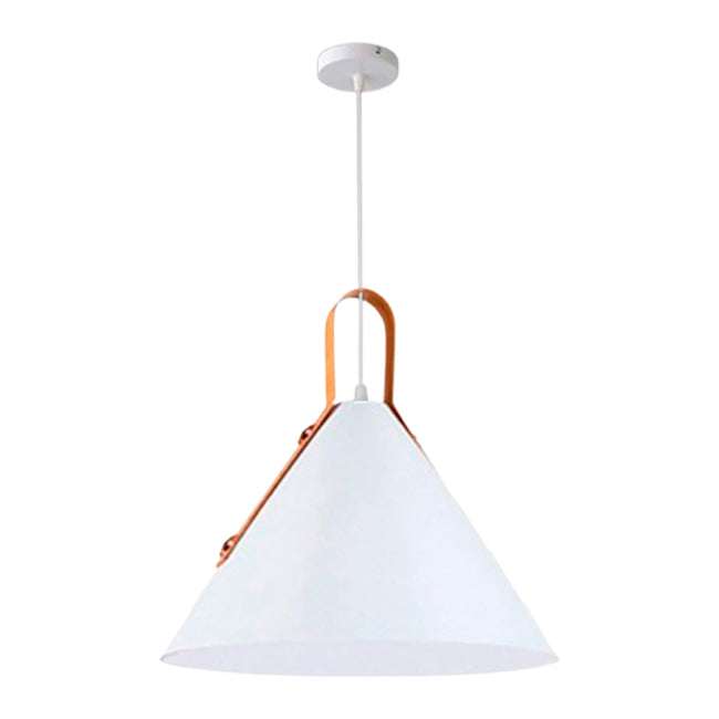 LÁMPARA COLGANTE CAMPANA DE ALUMINIO VERÓNICA WHITE / SIN FOCO