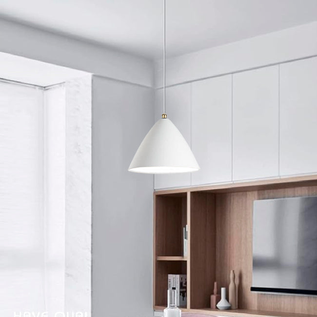 LÁMPARA COLGANTE CAMPANA DE ALUMINIO ROSARIO WHITE / SIN FOCO