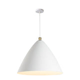 LÁMPARA COLGANTE CAMPANA DE ALUMINIO ROSARIO WHITE / SIN FOCO