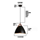 LÁMPARA COLGANTE CAMPANA DE ALUMINIO NAGOYA BLACK / SIN FOCO