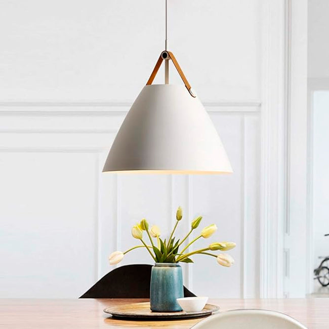 LÁMPARA COLGANTE CAMPANA DE ALUMINIO NAGOYA WHITE / SIN FOCO