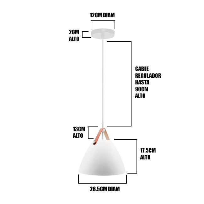 LÁMPARA COLGANTE CAMPANA DE ALUMINIO NAGOYA WHITE / SIN FOCO