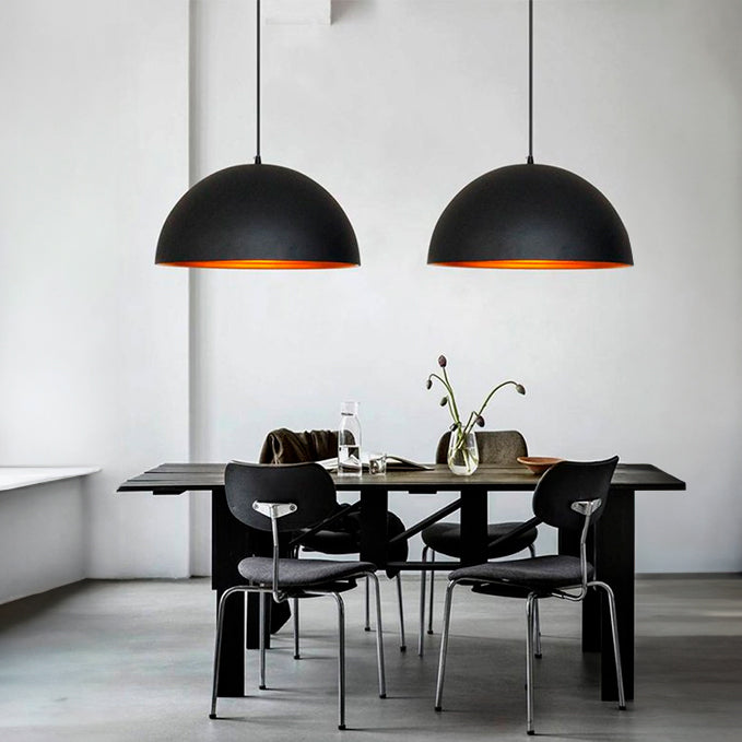 LÁMPARA COLGANTE CAMPANA DE ALUMINO ABIGAIL BLACK / SIN FOCO