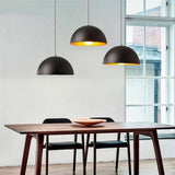 LÁMPARA COLGANTE CAMPANA DE ALUMINO ABIGAIL BLACK / SIN FOCO