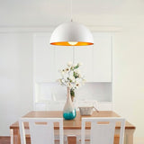 LÁMPARA COLGANTE CAMPANA DE ALUMINO ABIGAIL WHITE / SIN FOCO