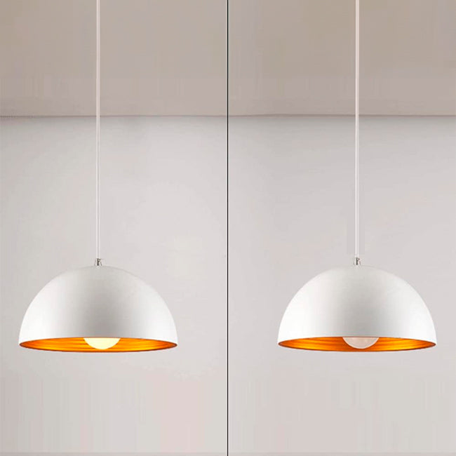 LÁMPARA COLGANTE CAMPANA DE ALUMINO ABIGAIL WHITE / SIN FOCO
