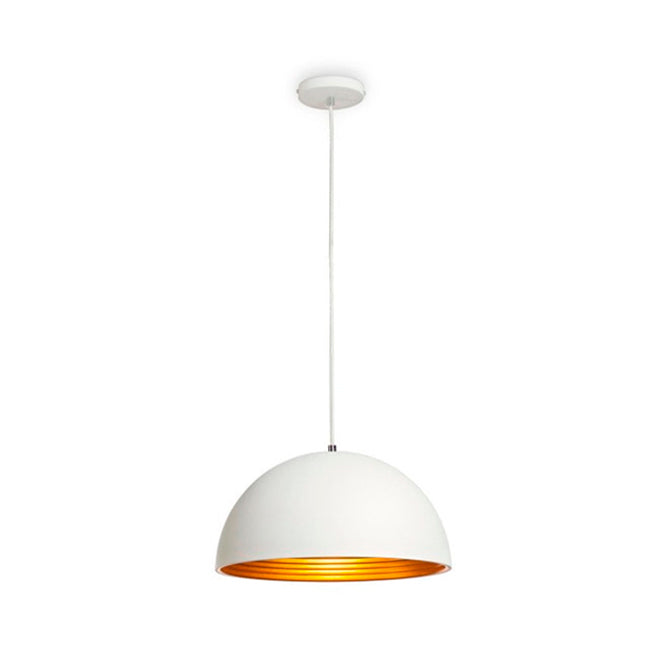 LÁMPARA COLGANTE CAMPANA DE ALUMINO ABIGAIL WHITE / SIN FOCO