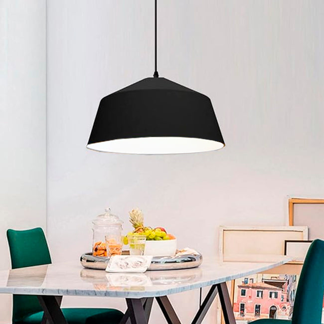 LÁMPARA COLGANTE CAMPANA DE ALUMINIO VALERIA BLACK / SIN FOCO