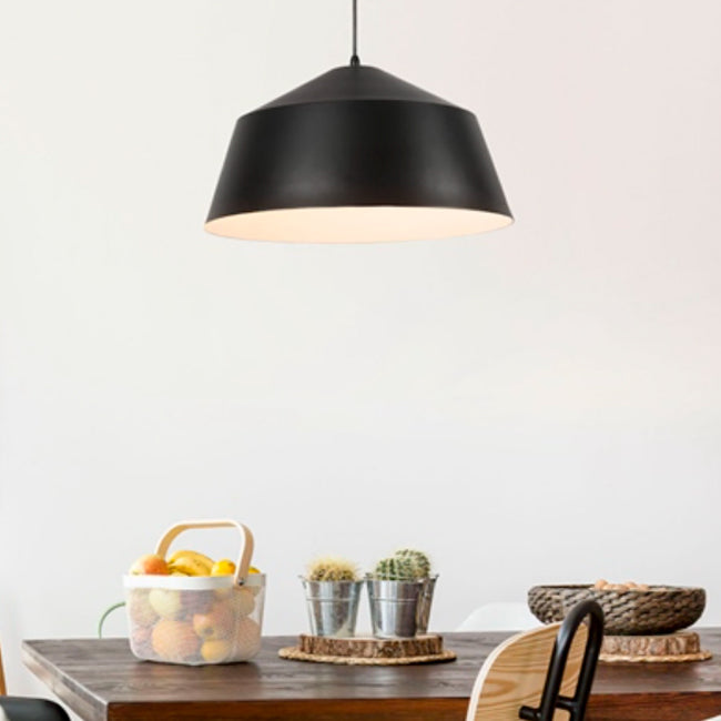 LÁMPARA COLGANTE CAMPANA DE ALUMINIO VALERIA BLACK / SIN FOCO