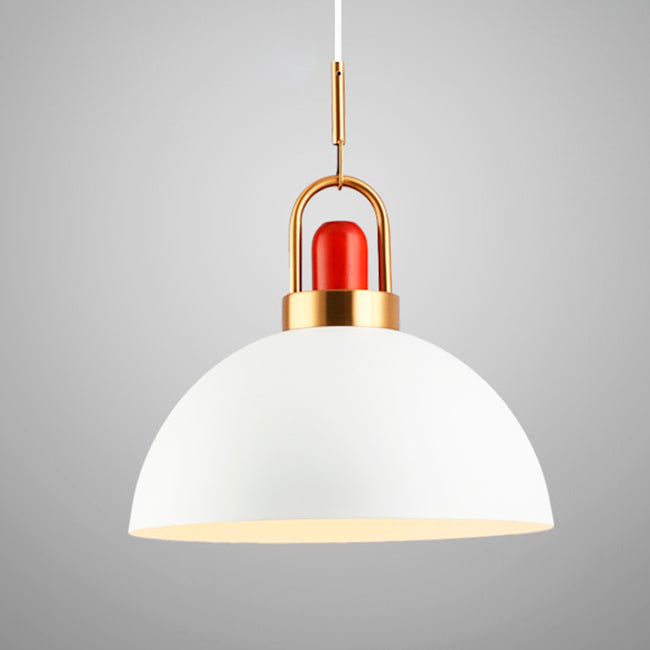 LÁMPARA COLGANTE CAMPANA DE ALUMINIO FRANCIA WHITE / SIN FOCO