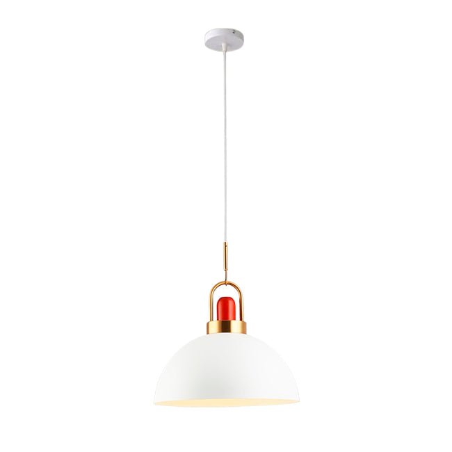 LÁMPARA COLGANTE CAMPANA DE ALUMINIO FRANCIA WHITE / SIN FOCO
