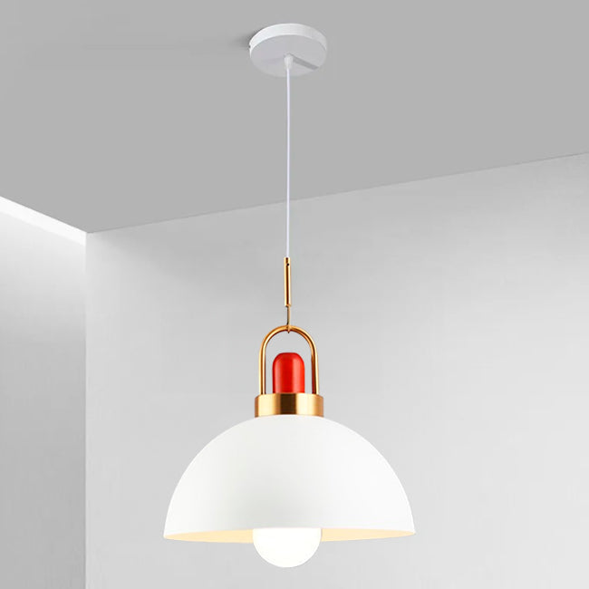 LÁMPARA COLGANTE CAMPANA DE ALUMINIO FRANCIA WHITE / SIN FOCO