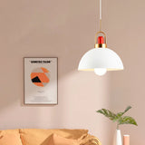 LÁMPARA COLGANTE CAMPANA DE ALUMINIO FRANCIA WHITE / SIN FOCO