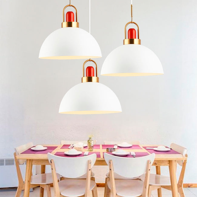 LÁMPARA COLGANTE CAMPANA DE ALUMINIO FRANCIA WHITE / SIN FOCO