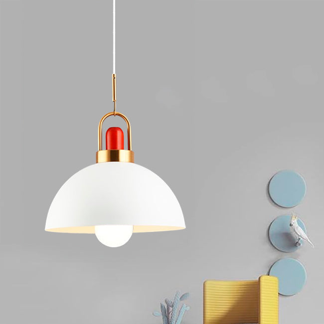 LÁMPARA COLGANTE CAMPANA DE ALUMINIO FRANCIA WHITE / SIN FOCO