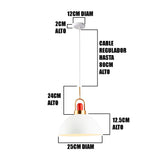 LÁMPARA COLGANTE CAMPANA DE ALUMINIO FRANCIA WHITE / SIN FOCO