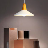 LÁMPARA COLGANTE CAMPANA DE ALUMINIO PRINCETON WHITE AND WOOD / SIN FOCO