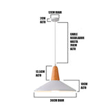 LÁMPARA COLGANTE CAMPANA DE ALUMINIO PRINCETON WHITE AND WOOD / SIN FOCO
