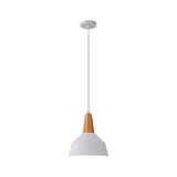 LÁMPARA COLGANTE CAMPANA DE ALUMINIO CALIFORNIA WHITE AND WOOD / SIN FOCO