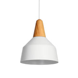 LÁMPARA COLGANTE CAMPANA DE ALUMINIO CALIFORNIA WHITE AND WOOD / SIN FOCO